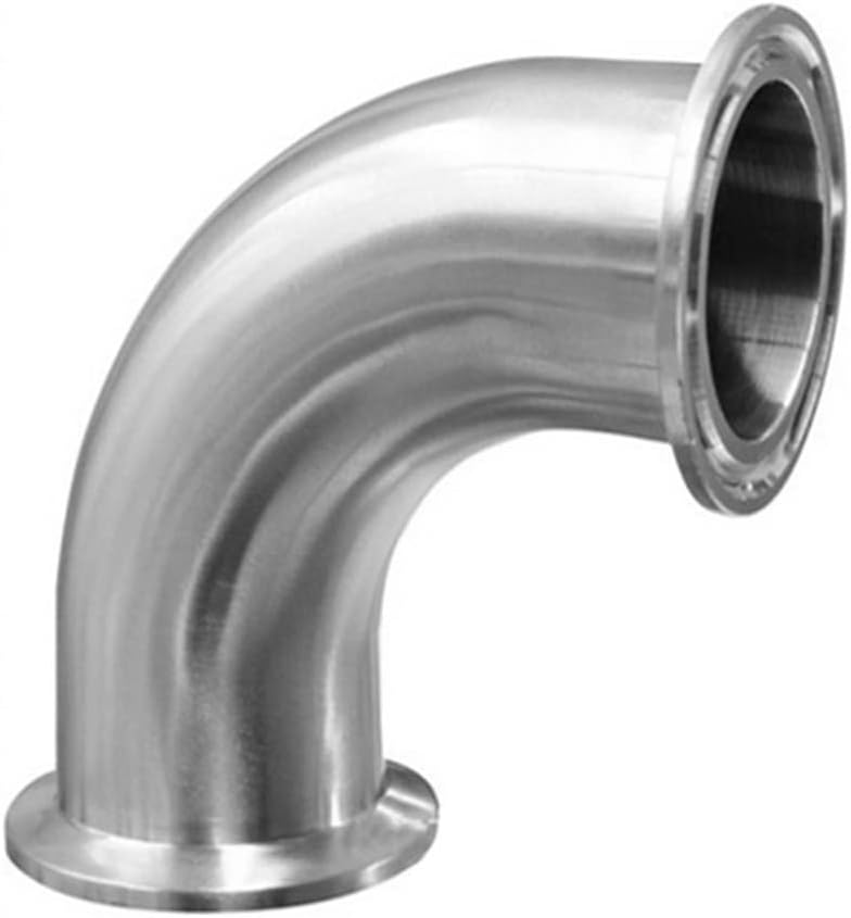 Fitvell Stainless Steel 1.5" Tube OD Sanitary Ferrule Elbow 90 Degree Pipe Fitting 1.5" Tri Clamp Ferrule OD 50.5mm (pack of 2) - Image 3